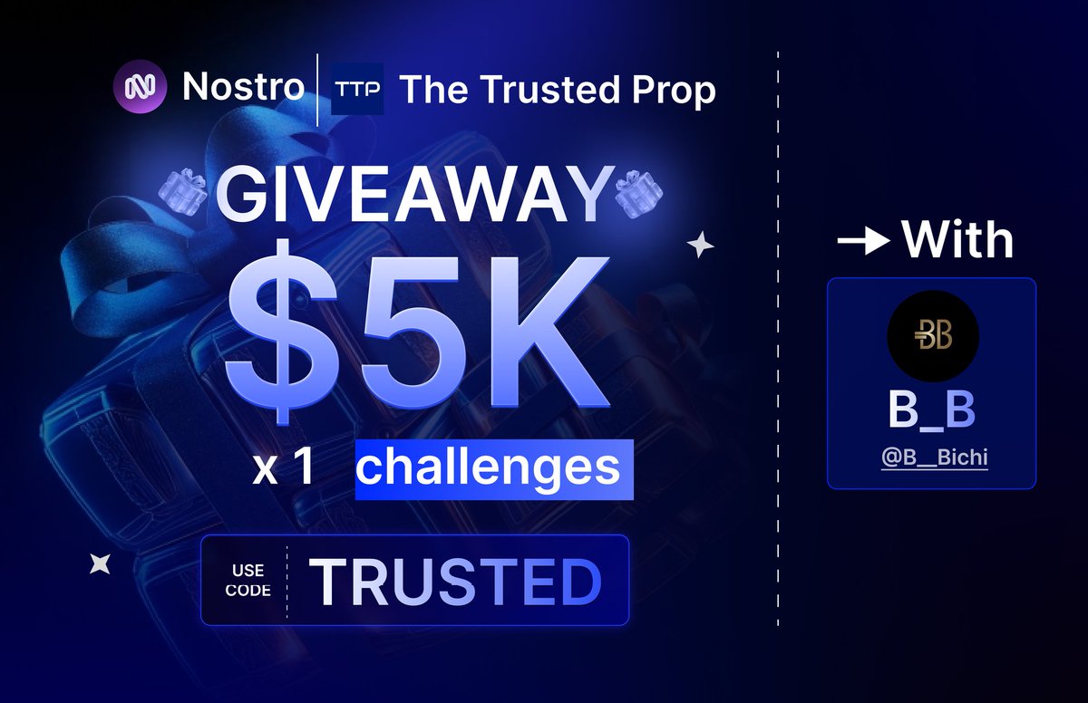B_B (@b__bichi) on Twitter photo Giveaway alert 1X5K
Rule to participate
1.Follow <a href="/TheTrustedProp/">TheTrustedProp</a>
<a href="/OfficialNostro/">Nostro</a>
<a href="/B__Bichi/">B_B</a> <a href="/kianttp/">Kian | TheTrustedProp</a>
2.Also follow <a href="/danhabufx/">Abubakarfx📈📊📉</a> <a href="/DegenBibee/">Degen Bibee °</a> @Northern1trader
3. like and repost
4. Tag 3 traders in the comments
5. Participate here: gleam.io/knGw5/the-trus…
Winners in 7 days Giveaway alert 1X5K
Rule to participate
1.Follow <a href="/TheTrustedProp/">TheTrustedProp</a>
<a href="/OfficialNostro/">Nostro</a>
<a href="/B__Bichi/">B_B</a> <a href="/kianttp/">Kian | TheTrustedProp</a>
2.Also follow <a href="/danhabufx/">Abubakarfx📈📊📉</a> <a href="/DegenBibee/">Degen Bibee °</a> @Northern1trader
3. like and repost
4. Tag 3 traders in the comments
5. Participate here: gleam.io/knGw5/the-trus…
Winners in 7 days