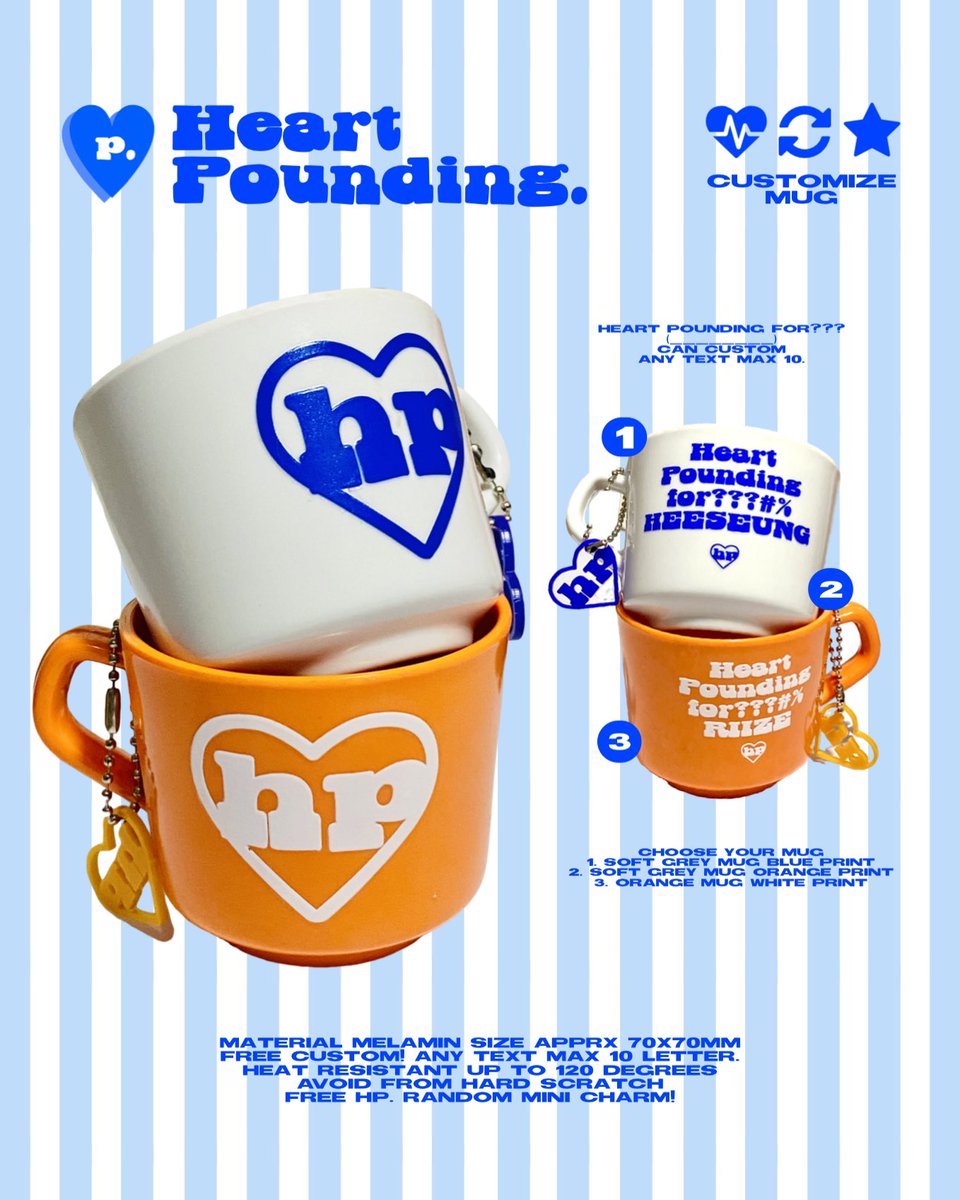 purplanette's tweet photo. (1/2) Heart Pounding 🧡

⭐️ HP MUG &amp; Customizable KEYCHAIN
IDR 45-65K
can customize any photo, number and text

P-LAND PICK UP ORDER — 18/04 - 23/04

➡️ https://t.co/2oDwQRinll

#PLAND #PLANDVOL4
#PLANDVOL4_CATALOGUE 
#PLANDKPOPARTMARKET https://t.co/xMGiXlsp92