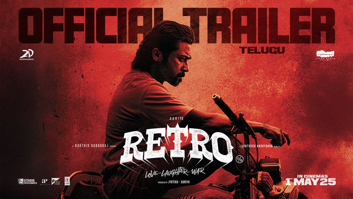 Naga Vamsi (@vamsi84) on Twitter photo The trailer cut by <a href="/puthrenalphonse/">Alphonse Puthren</a> is pure fire! 💥
<a href="/Music_Santhosh/">Santhosh Narayanan</a> sets the tone perfectly with a killer background score.🔥
Get ready for something very special and explosive from <a href="/Suriya_offl/">Suriya Sivakumar</a> garu & <a href="/karthiksubbaraj/">karthik subbaraj</a> ❤️🔥
#RETROTrailer (Telugu) — youtu.be/zhCWKi3FJD8
Let’s The trailer cut by <a href="/puthrenalphonse/">Alphonse Puthren</a> is pure fire! 💥
<a href="/Music_Santhosh/">Santhosh Narayanan</a> sets the tone perfectly with a killer background score.🔥
Get ready for something very special and explosive from <a href="/Suriya_offl/">Suriya Sivakumar</a> garu & <a href="/karthiksubbaraj/">karthik subbaraj</a> ❤️🔥
#RETROTrailer (Telugu) — youtu.be/zhCWKi3FJD8
Let’s