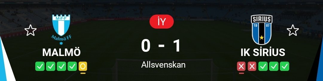 Evet ilk yarıyı tamamladık. Şimdi sıra Malmö 'de..

Malmö maçı çevirirse 5 kişiye 15 günlük kullandığım analiz programı <a href="/orananaliziyap/">OranAnaliziYap📊</a> üyeliği hediye edicem.🎁

RT atan ve takip edenlerden seçicem