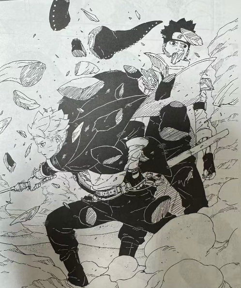 BoltTBV's tweet photo. The fact that Konohamaru is still looking in the Direction where Boruto first appeared while Boruto has already destroyed Matsuri shows How fast Boruto actually is https://t.co/668GNKWAPd