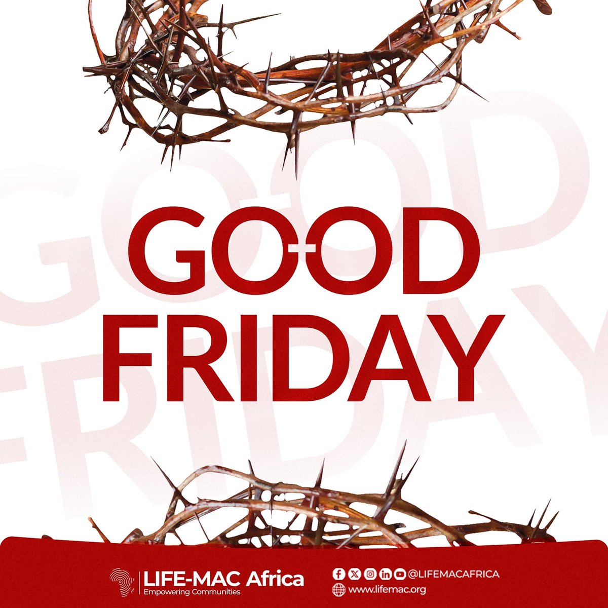 LifeMacAfrica's tweet image. On this Good Friday, we reflect on a sacrifice that empowered humanity. At LIFE-MAC Africa, we draw strength from that love to keep empowering communities, spreading hope, purpose and change. 
#GoodFriday #LIFEMACAfrica #EmpoweringCommunities