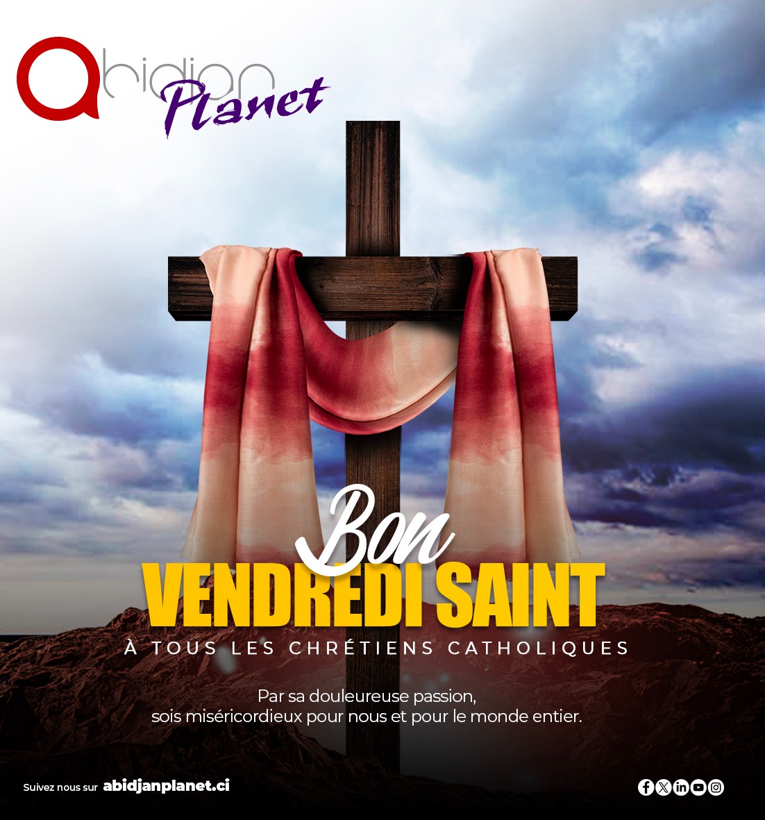 Bonne célébration du vendredi saint à tous les chrétiens catholiques.
#VendrediSaint #catholique