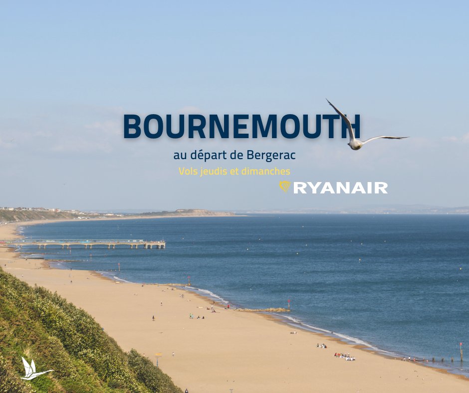 Profitez de vols directs les jeudis et dimanches vers la station balnéaire anglaise de Bournemouth. L’occasion parfaite pour une escapade entre mer, culture et détente.

Réservez votre voyage dès maintenant sur bergerac.aeroport.fr

#volsbergerac #bournemouth #volsdirects