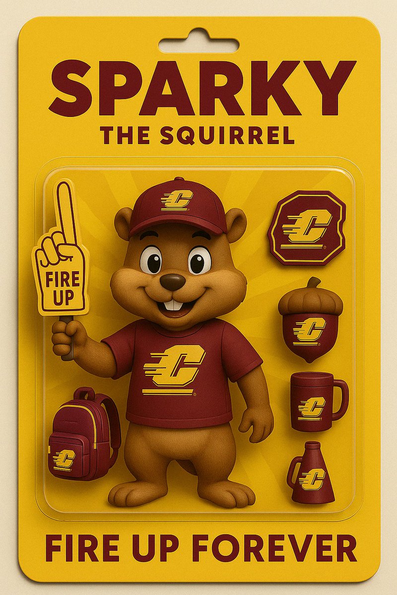 Meet Sparky the Squirrel — the newest member of the CMU Alumni family. Dressed in maroon and gold and packed with CMU spirit, he’s here to bring back the memories. Would you add Sparky to your collection? #FiredUpForever