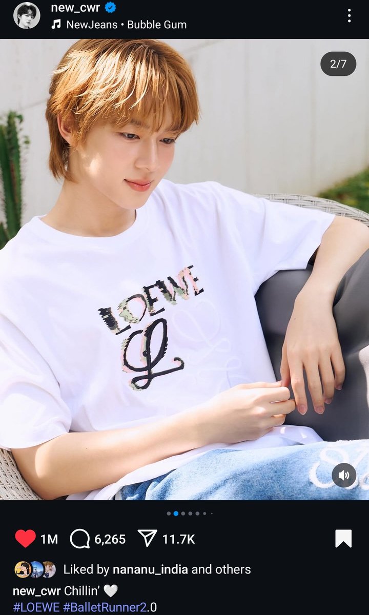 NuSis_13's tweet photo. Congratulations🥳
NuNew x @LoeweOfficial post gets 1M likes on IG 🤍🤩
#LOEWE #BalletRunner
♡ #NuNew นุนิว @CwrNew ♡ https://t.co/1IxZK4MDRb