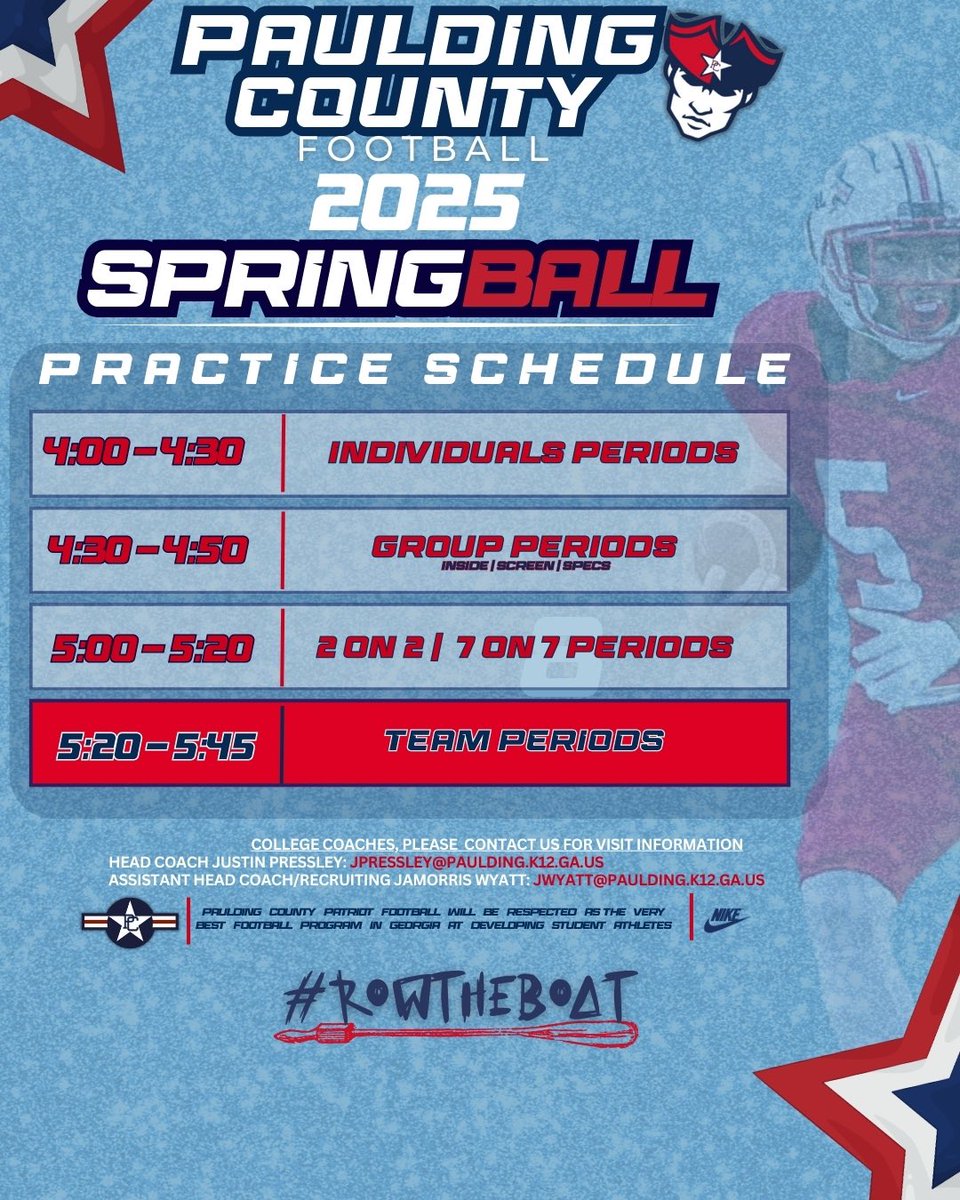 Justin Pressley🏴☠️ (@coachjpressley) on Twitter photo 13 Days! #ComeToDallasGA and check out our players <a href="/PCHS_PatsFB/">Paulding County Football</a>. We have players that can play at all schools and have been offered at every level. Can’t wait to see these guys on the field and see the growth and improvements made over the offseason! #GoPats🇺🇸 #RowTheBoat🛶 13 Days! #ComeToDallasGA and check out our players <a href="/PCHS_PatsFB/">Paulding County Football</a>. We have players that can play at all schools and have been offered at every level. Can’t wait to see these guys on the field and see the growth and improvements made over the offseason! #GoPats🇺🇸 #RowTheBoat🛶