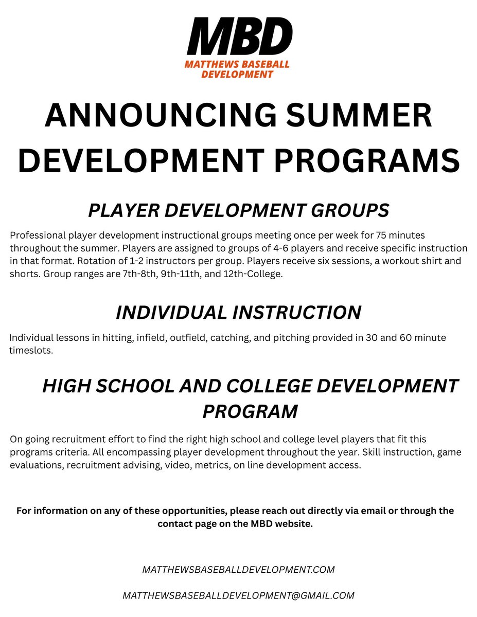 Matthews Baseball Development tweet media