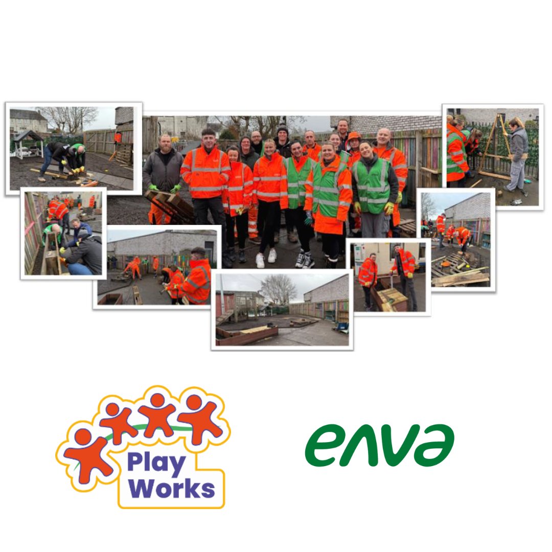 Last month a team of Enva volunteers took part in an Employee Volunteering event at Play Works, East Calder. Play Works supports children and their families through play-based activities. Our volunteers helped transform the outdoor space. #Volunteering #WeAreEnva