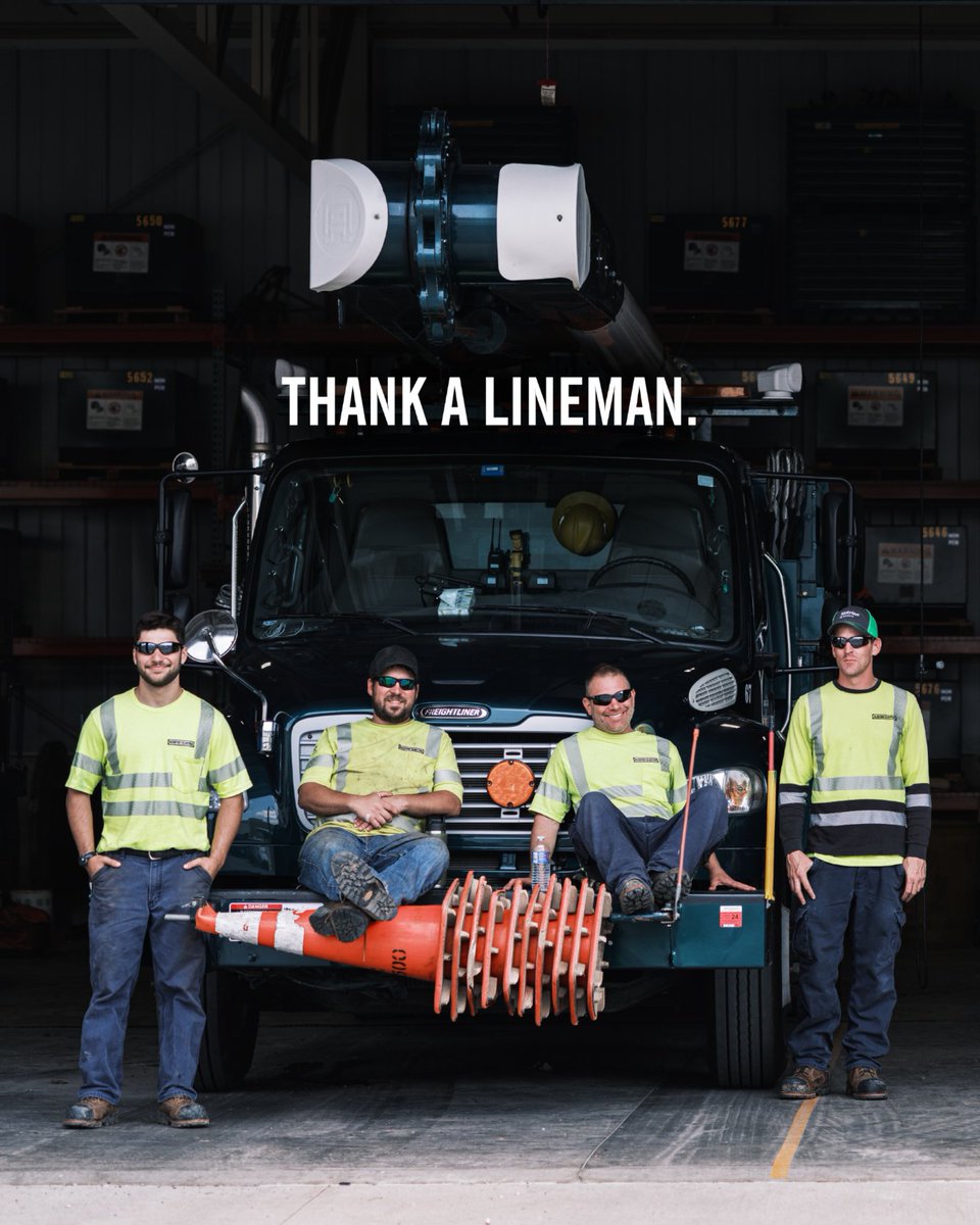 Today is National Lineman Appreciation Day, and we extend a thank you to all of the hard-working linemen for everything you do to keep the lights on. #NationalLinemanAppreciationDay