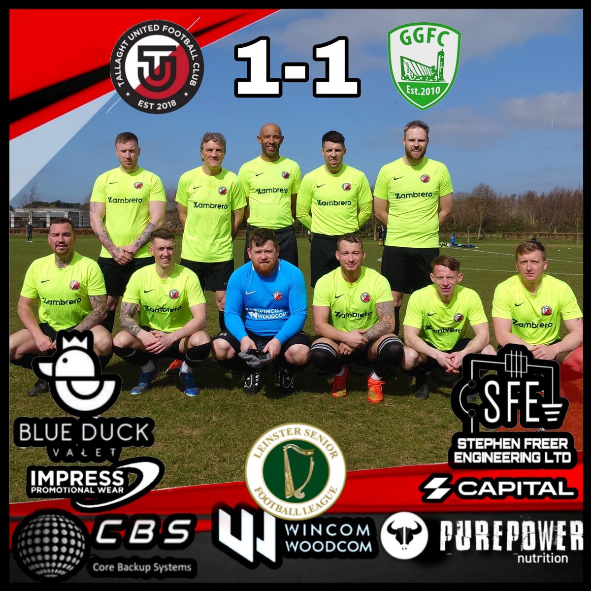 ⚽️Match Result⚽️

Tallaght United 1-1 Greenhills

We share the spoils in a tasty game. Focus is to Saturday now to get three points

Goal scorer 
Shero ⚽️

Cmon Tallaght
#TallaghtUnited