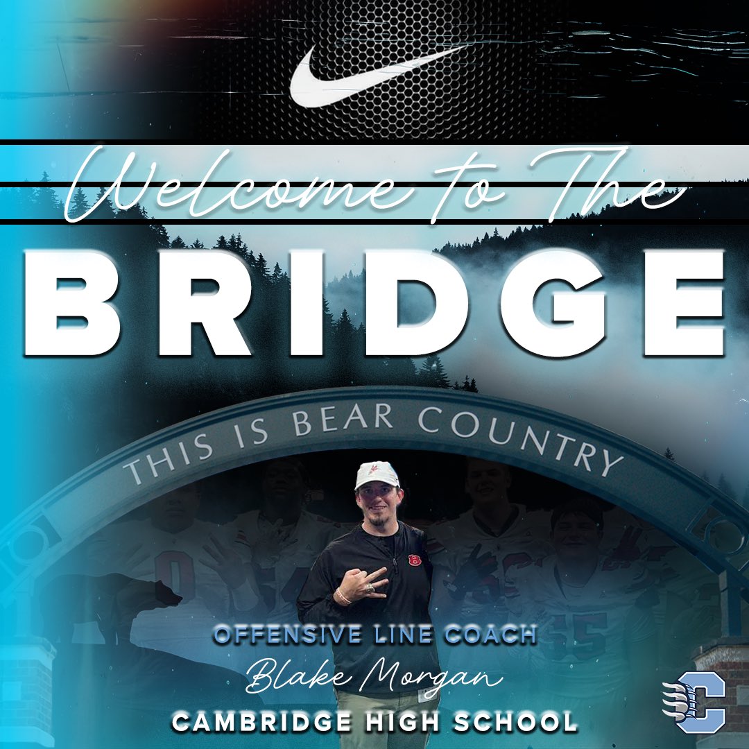 Cambridge HS Football (@chsbears_fb) on Twitter photo Welcome to Bear Country, <a href="/CoachMorgan63/">Blake Morgan</a>.
- 3x state champion 🏆🏆🏆
- 6 years experience (Bowdon, Central Carroll)
- 4x OL/OC Coach of the Year (<a href="/ParkerResources/">Parker Resources</a>)
#B3ARDOWN 🐻⬇️ Welcome to Bear Country, <a href="/CoachMorgan63/">Blake Morgan</a>.
- 3x state champion 🏆🏆🏆
- 6 years experience (Bowdon, Central Carroll)
- 4x OL/OC Coach of the Year (<a href="/ParkerResources/">Parker Resources</a>)
#B3ARDOWN 🐻⬇️