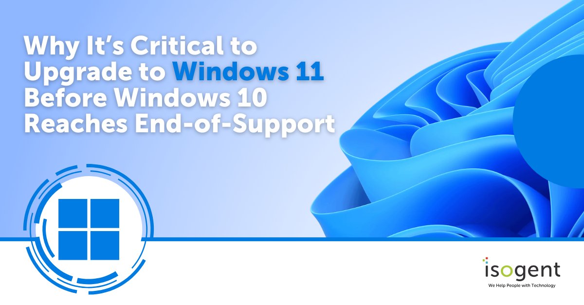 isogent's tweet photo. Windows 10 is officially on the clock—support ends October 2025. That gives you just enough time to definitely forget, panic later, and scramble to upgrade.

👉 Take 3-4 minutes for the full blog breakdown: https://t.co/jUqwSyfrKO

#Windows11 #EndOfSupport #ITproblemsSolved https://t.co/0yXf1LfoD4