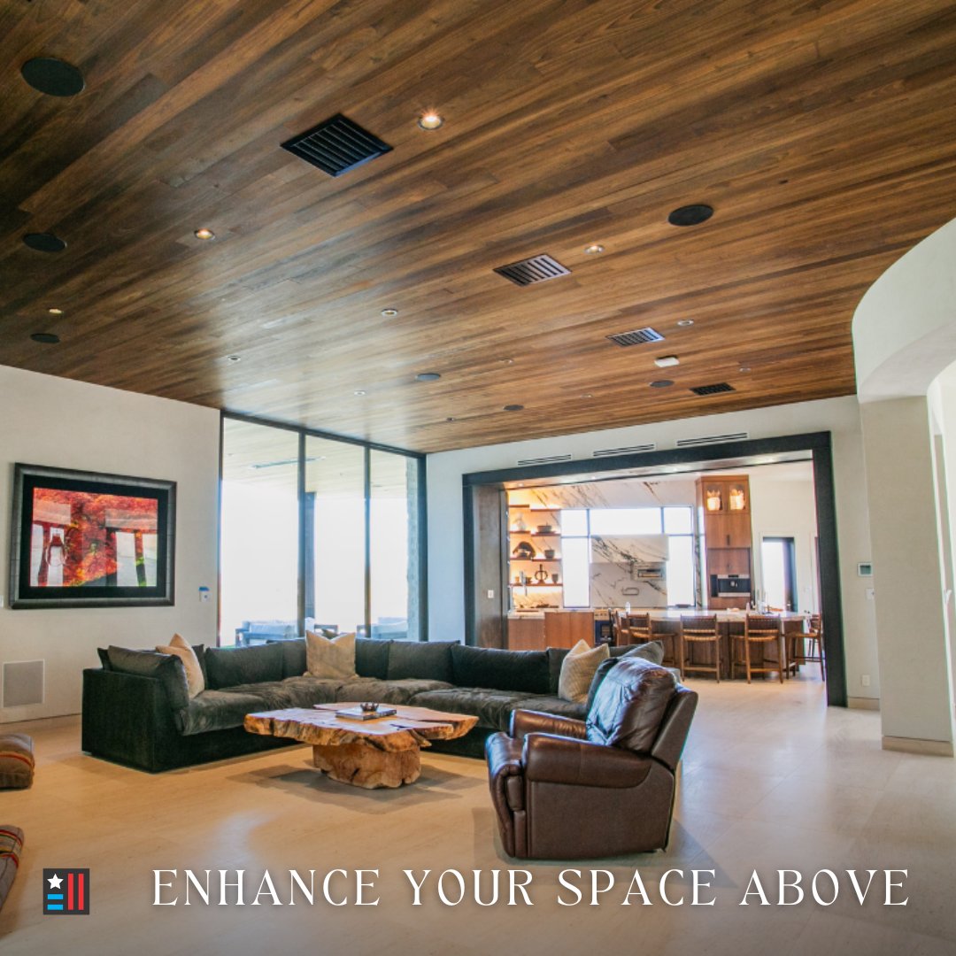 AmericanaReal's tweet photo. Discover the elegance and versatility of Americana™ Thermally Modified Wood in our showcase of stunning ceiling and soffit installations. Let us help you envision a space elevated to new heights of style and sophistication, with wood that combines beauty and durability. 🪵 https://t.co/kNmcksQtC4