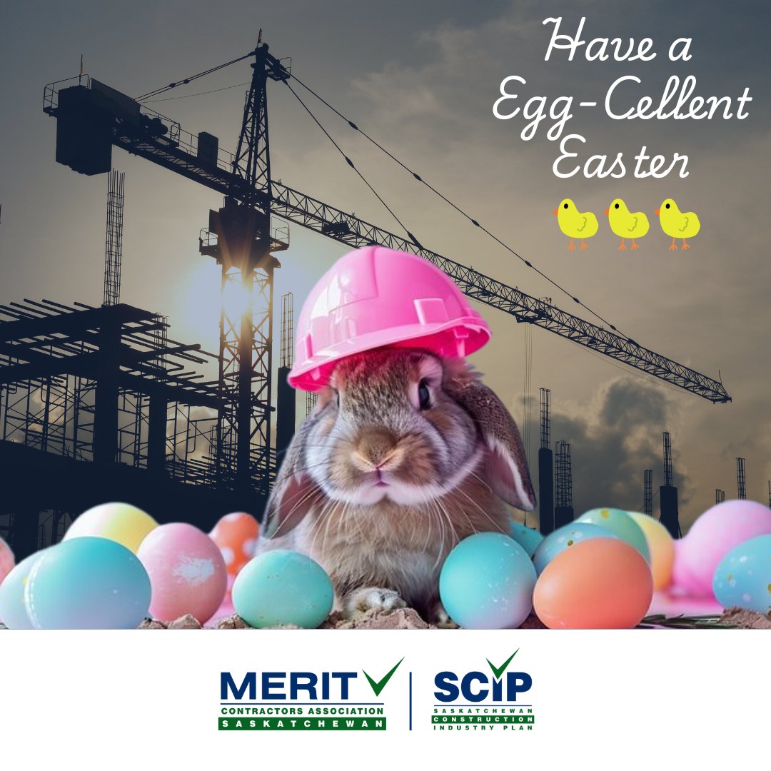 Happy Easter from all of us at MERIT Sask. 🐰🐤

Our office will be closed today and Monday, April 21. We’ll be back and open on Tuesday, April 22.

#MeritSask #ThinkConstructionThinkMerit #MeritCanada #Easter2025