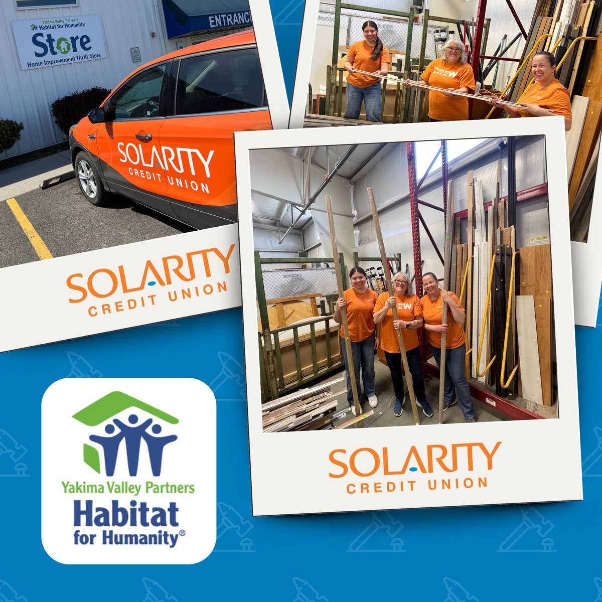 This past week, members of Solarity's Orange Crew stepped in to lend a hand at the Yakima Valley Partners Habitat for Humanity Store. From sorting donations to organizing shelves, we were proud to support the work that helps build homes—and hope—in our community. 🛠