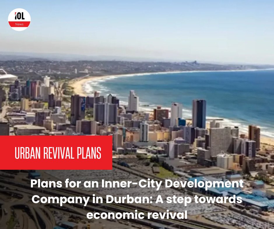 IOL's tweet photo. The eThekwini Municipality is exploring plans for an Inner-City Development Company to combat the economic shift and breathe life back into the heart of Durban. 💼✨ 
#DurbanDevelopment #CBDRevival #EconomicGrowth #eThekwini 
Read on https://t.co/HO3ghgi6g8 https://t.co/r8M1Ya97km