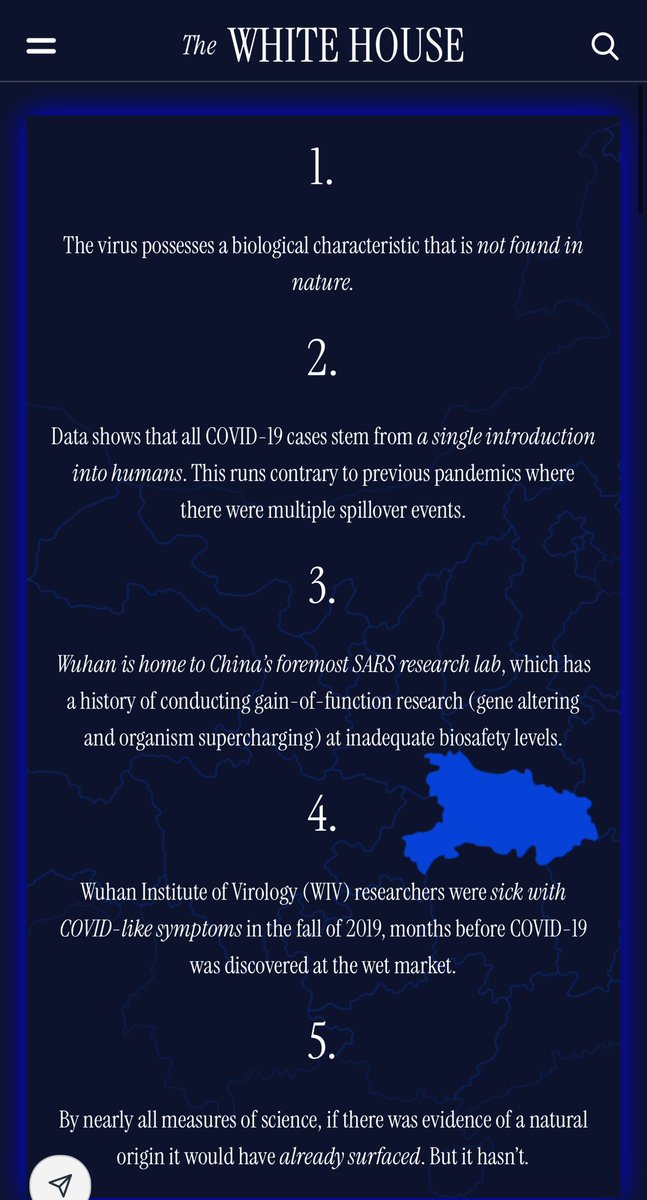 nicksortor's tweet image. 🚨 HOLY CRAP! The White House just updated COVID.gov to a website outlining how COVID originated from a Chinese lab leak

And they EXPOSED Dr. Fauci’s efforts to cover it all up.

Trump was right again, of course.