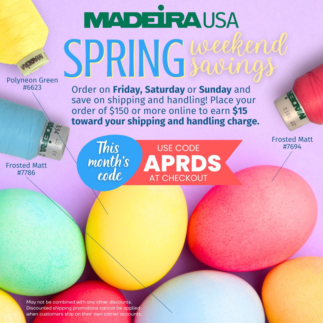 Say hello to fresh spring savings!  Enjoy a discount on your freight every weekend on orders over $150 when you use the promo code!  bit.ly/2JmGCKf