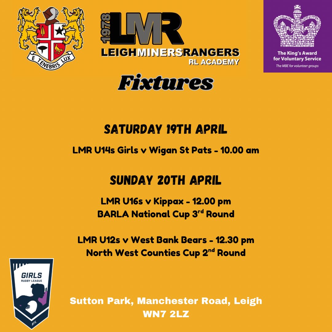 ⚫️🟡🏉 Easter weekend Rugby League at Sutton Park - including 2 big cup match ups! 🏉🟡⚫️