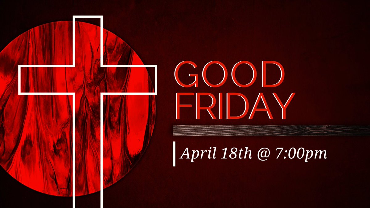 Behold!  The Lamb of God who takes away the sins of the world. Good Friday service tonight at 7:00pm.

If you cannot join us in person, we welcome fellowship with you online.  ow.ly/nm1250VCBnI

Website: ow.ly/ZyoH50VCBnK