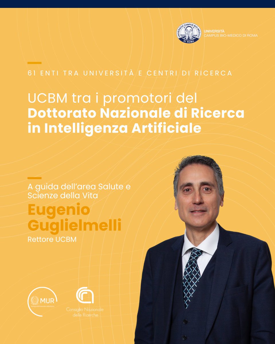 Primi traguardi per il Dottorato Nazionale in #AI promosso da MUR e <a href="/CNRsocial_/">CNR Consiglio Nazionale delle Ricerche</a> . Coordinata da @UCBM, la verticale "Salute e Scienze della Vita" integra AI, IoT e biorobotica per una medicina sempre più personalizzata e predittiva. Info 🔗
bit.ly/4lgASTy