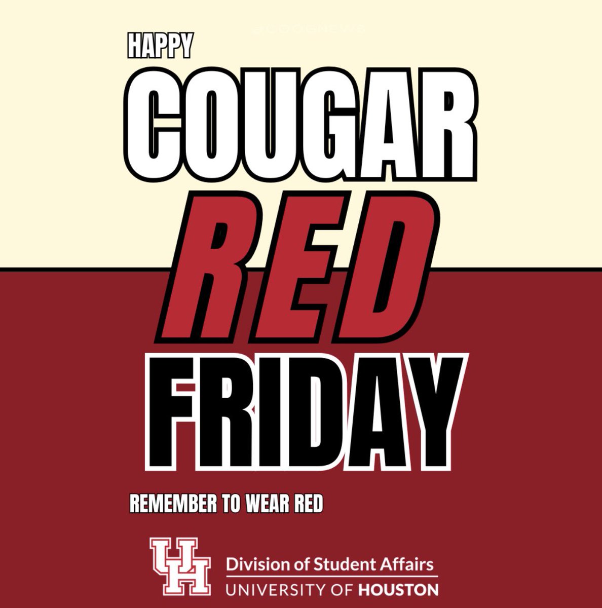 UH_DSA's tweet photo. Cougar Red Fridays = Best Fridays! #uhdsa #cougarredfriday #gocoogs🐾 https://t.co/r2mEyeheF4