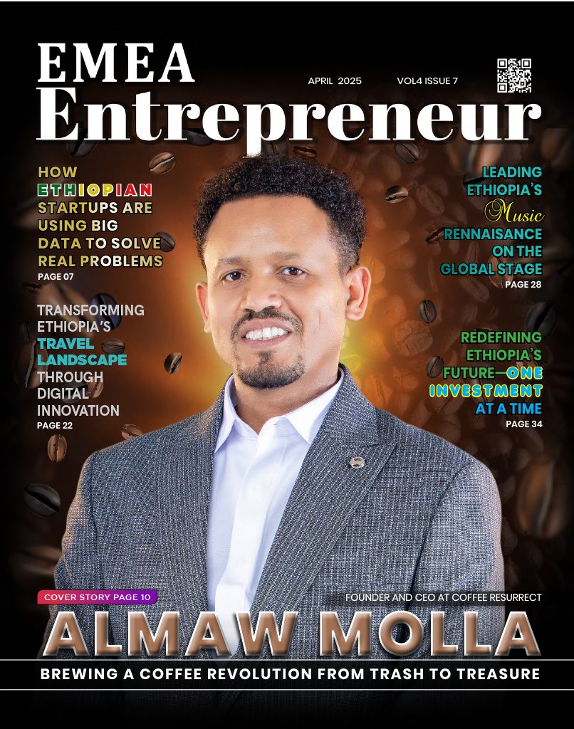 Almaw Molla, CEO at <a href="/TmResurrect/">COFFEE RESURRECT, Inc. (የቡና ትንሣኤ)</a>, is featured on the cover of @EMEAEntrepreneur magazine. 

Read his story and learn about his pioneering Entrepreneurial leadership in the coffee sector:
emeaentrepreneur.com/magazine-digit…