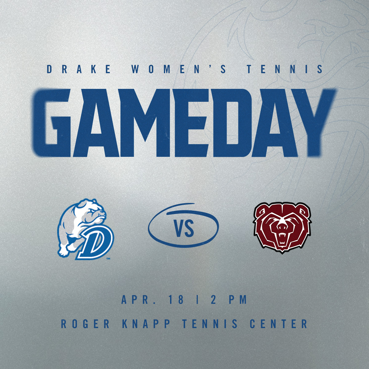 Drake Women's Tennis (@drakewten) on Twitter photo ๐๐ฟ๐ถ๐ฑ๐ฎ๐ ๐ ๐ฎ๐๐ฐ๐ต ๐๐ฎ๐
๐ <a href="/MoStateTennis/">Missouri State Tennis</a>
โฐ 2 pm
๐๏ธ Roger Knapp Tennis Center
๐ Des Moines, Iowa
#DSMHometownTeam ๐๐ฟ๐ถ๐ฑ๐ฎ๐ ๐ ๐ฎ๐๐ฐ๐ต ๐๐ฎ๐
๐ <a href="/MoStateTennis/">Missouri State Tennis</a>
โฐ 2 pm
๐๏ธ Roger Knapp Tennis Center
๐ Des Moines, Iowa
#DSMHometownTeam