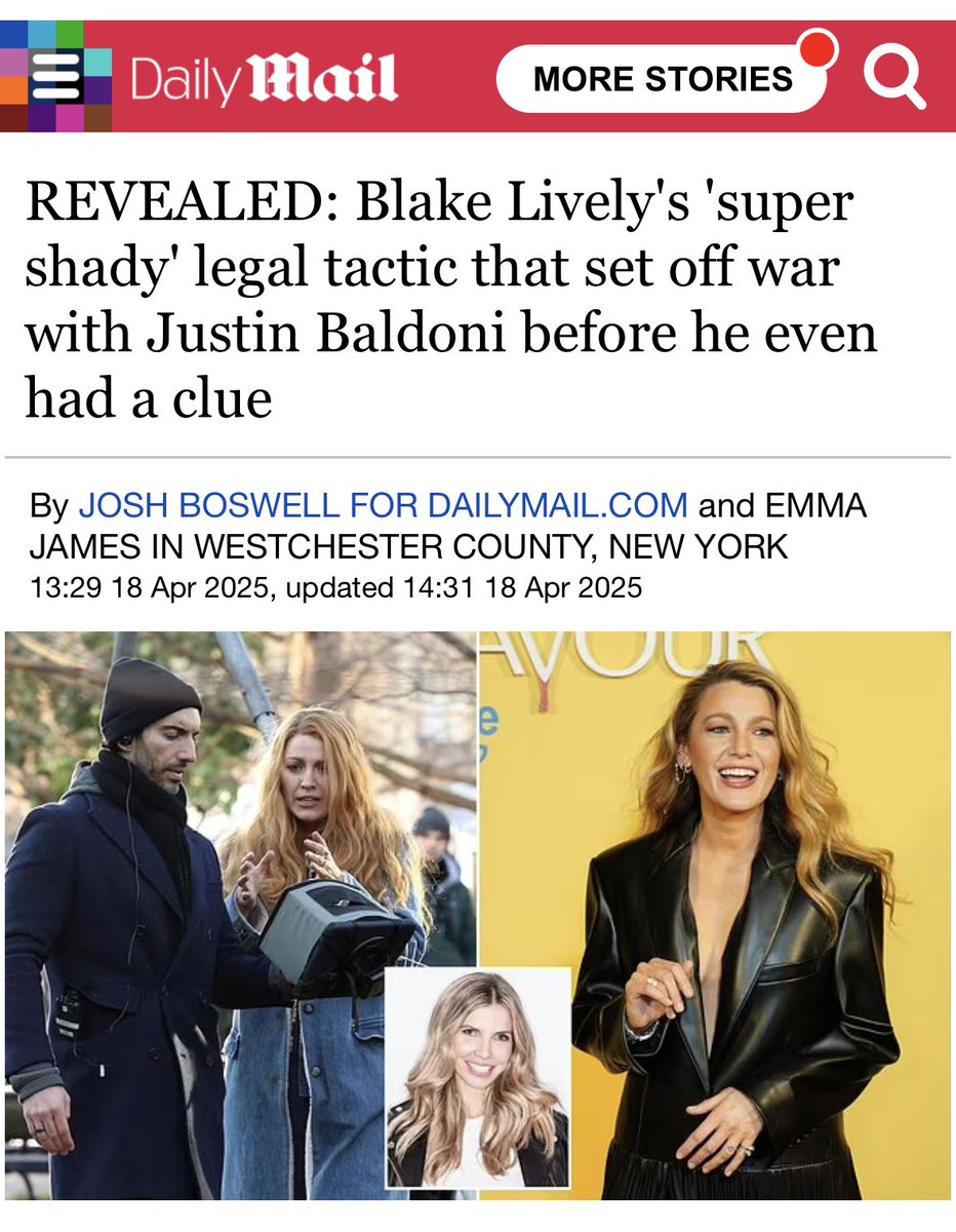 JoshTBoswell's tweet photo. How did Blake Lively get her hands on those infamous text messages between Justin Baldoni’s publicists?

An allegedly ‘super shady’ lawsuit filed MONTHS before their public legal war started.

@emmajames3 and I have uncovered the whole thing. Here’s what happened.

🧵1/x https://t.co/2PXBFay6xT
