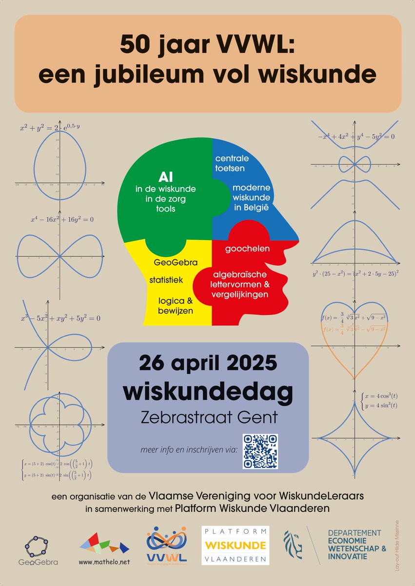 Nog 1 week om in te schrijven!
VVWL viert zijn 50-jaar bestaan! Vier met ons mee op 26 april in Gent. #wiskunde #wiskundeleraren #onderwijs #Gent