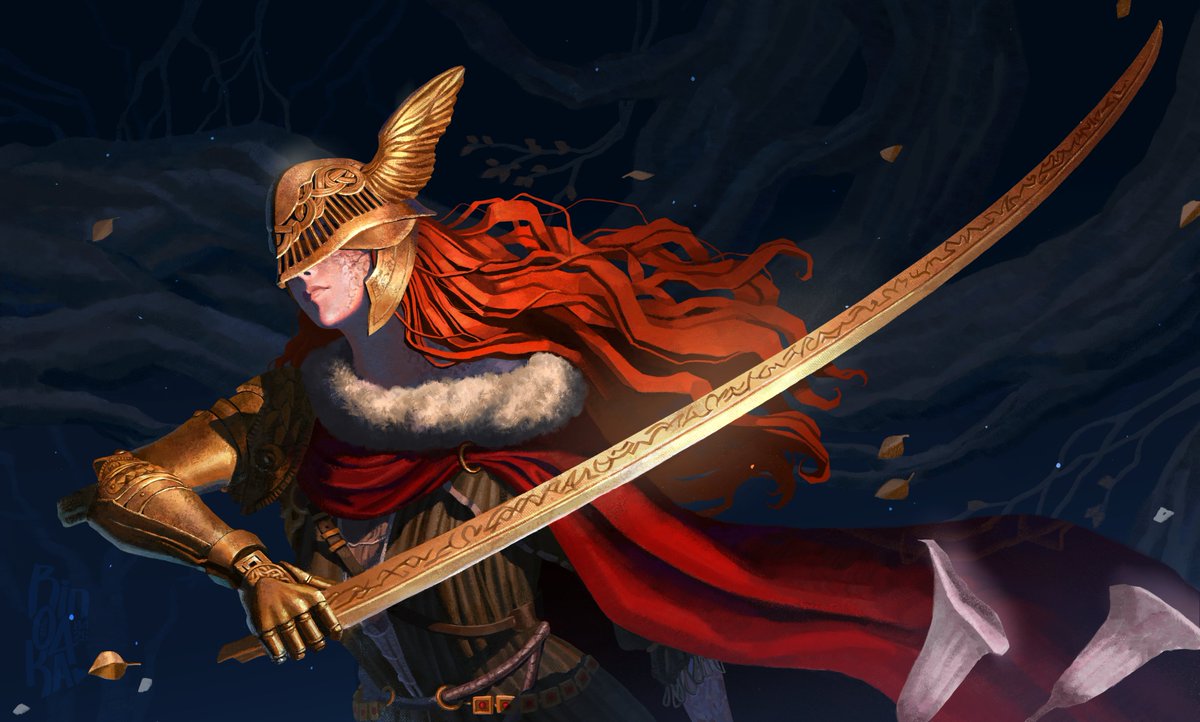 _R1NNA's tweet photo. Finally, I made Elden Ring fanart!! 
Malenia is breathtaking I'm ready to devote dozens of hours of drawing to her 😤 

#digitalart #ELDENRING https://t.co/p8zfFsdyps