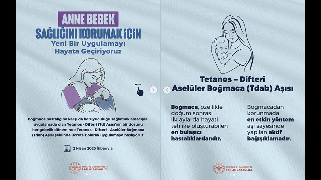 klimik_dernegi's tweet photo. Gebelik Döneminde Tetanos-Difteri-Aselüler Boğmaca (Tdab) Aşısı Uygulaması 2 Nisan 2025 İtibarıyla Başladı 

Haber İçin: https://t.co/EHvhaJHj6r https://t.co/Yd8DEEYo6X