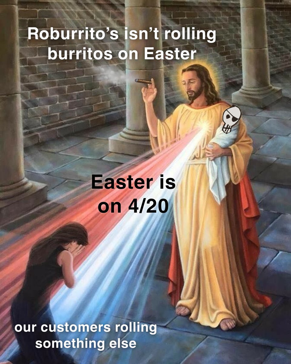 Roburritos's tweet photo. All of our shops will be closed this Sunday 4/20 on Easter! https://t.co/Owi2p8pYMV