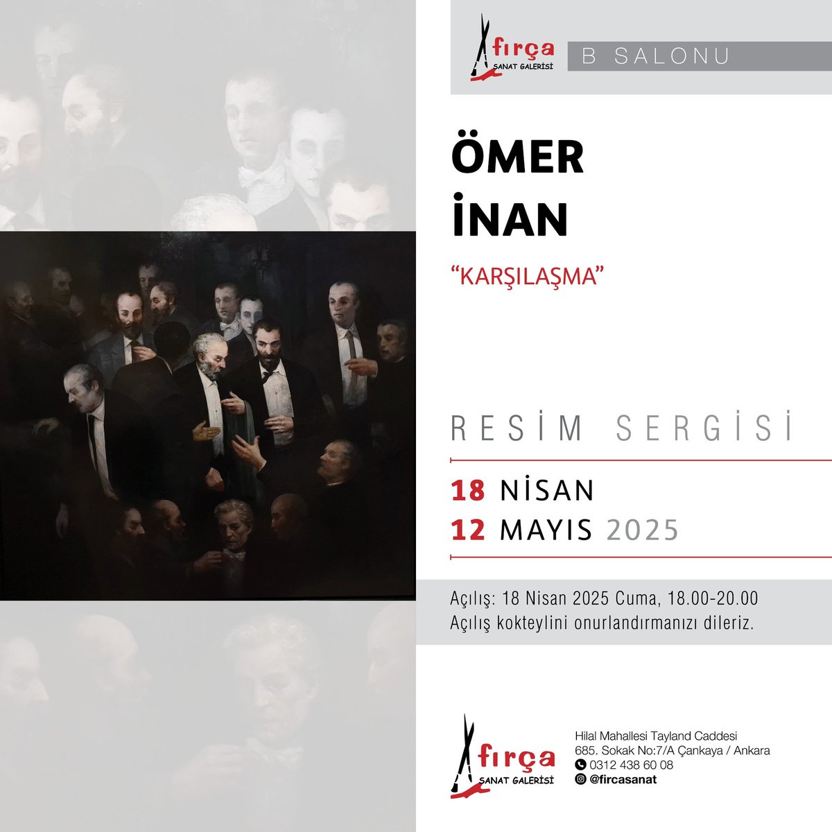 FIRCASANAT's tweet photo. *NURAY EKİM ATMACA*'nın,
*"Sessiz Senfoni"* Ve
*ÖMER İNAN*'ın,
*"Karşılaşma*" 
isimli resim sergileri
*18 Nisan-12 Mayıs 2025* tarihleri arasında, Galerimizin A ve B Salonlarında sanatseverlerin beğenisine sunulacaktır.
Açılış: 18 Nisan Cuma 18.00-20.00
Fırça Sanat Galerisi https://t.co/RkimTghiDl