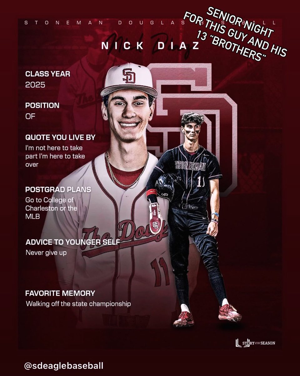 JenLDiaz's tweet photo. It’s been such an amazing journey and a true pleasure watching these 14 boys grow into amazing young men. The accomplishments thus far will make them a part of this town’s history! Wishing them all the best- SENIORS 2025🦅
(And Nick was able to squeeze in a HR on senior night!) https://t.co/AhU4R7OAa7
