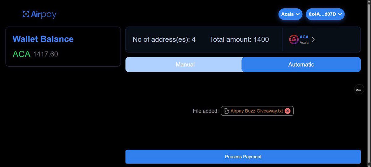 Official_Airpay's tweet photo. Glad to announce that we’ve distributed rewards to winners of Wednesday's @AcalaNetwork buzz giveaway.

Using our bulk payment tool, we sent out payment to the winners seamlessly in one click.

Stay glued guys cause another giveaway will be coming soon.

https://t.co/BFqRI3N3Vr