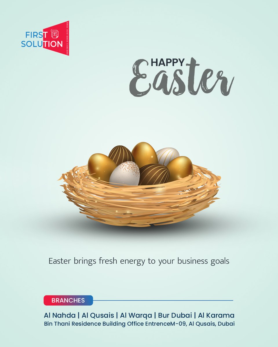 FirstSolutionB's tweet image. Wishing you an Easter filled with hope, joy, and new beginnings! ✨🐣
May this special day bring happiness to your home and success to your journey.
Happy Easter from all of us at First Solution! 🌸💼
#HappyEaster #FirstSolution #Tajd
