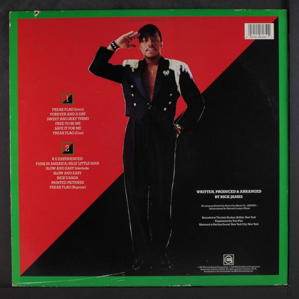 RickJames's tweet photo. Raise The Flag! 🚩

Released on this day in 1986, THE FLAG saw Rick James blending funk, rock, and R&amp;B with his signature energy. With tracks like “Sweet and Sexy Thing” and “Freak Flag,” this album kept the funk alive. 
#RickJames #TheFlag #FunkPunk https://t.co/bbwkLBLLPX