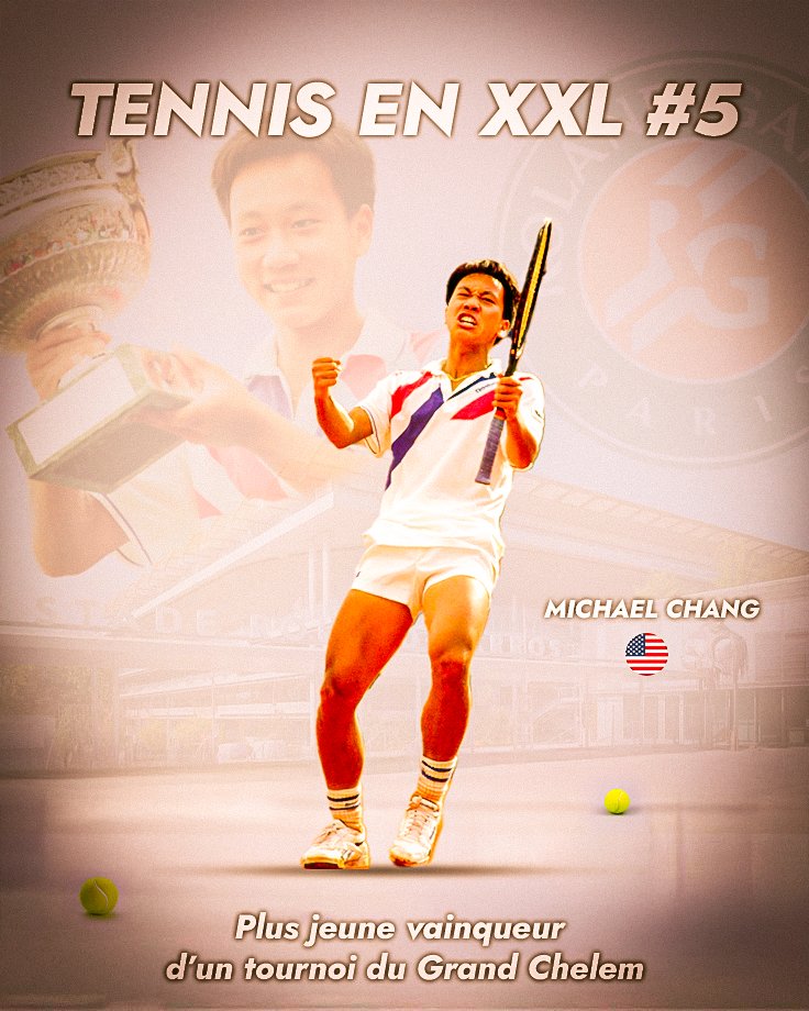 🎾 Le Tennis en XXL ! - Épisode #5 🚀

📢 Chaque vendredi, découvrez un record incroyable du monde du tennis !

Pour ce cinquième épisode, cap sur un exploit de précocité historique : Michael Chang, devenu le plus jeune vainqueur d’un tournoi du Grand Chelem ! 👶🏆