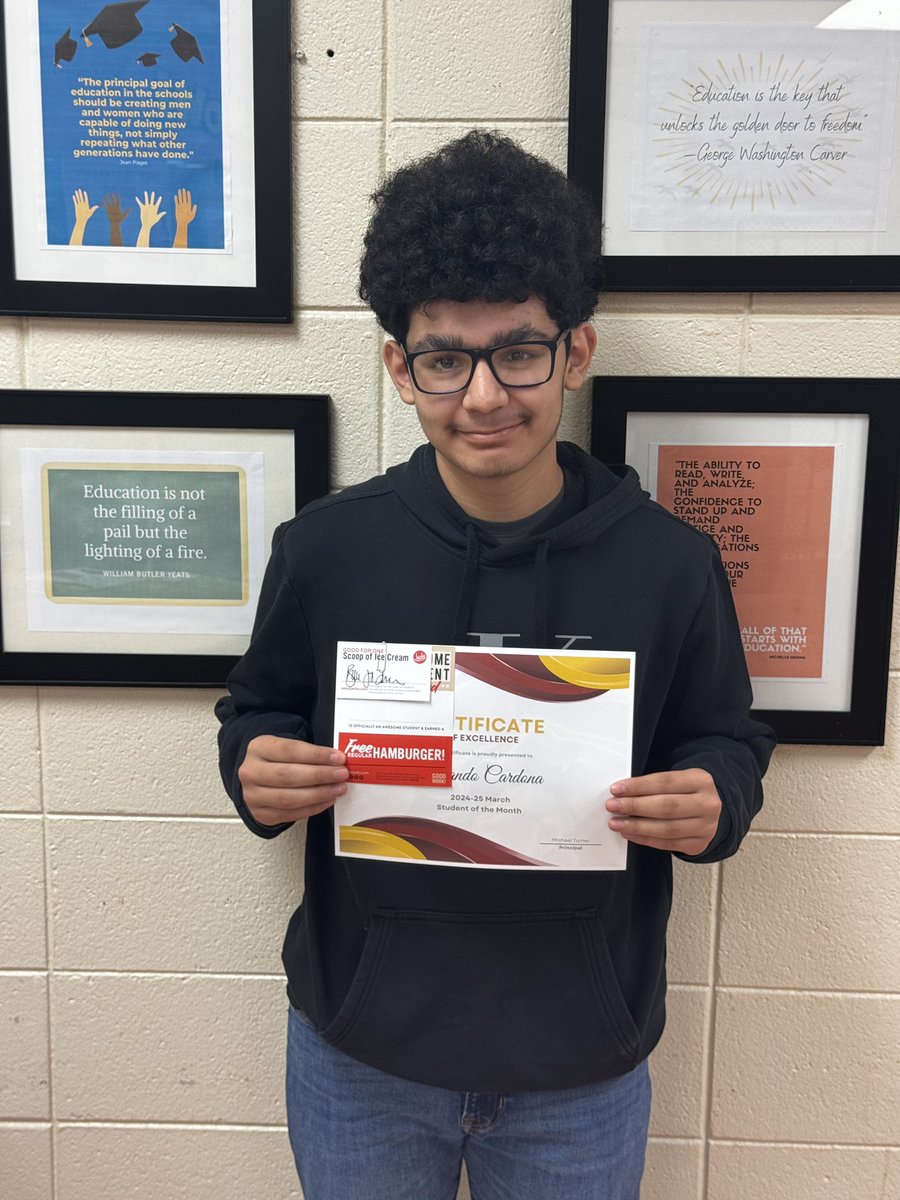 Congratulations March Students of the Month! These students shined on campus &amp; their teachers’ noticed! 
Seniors: Hailey S. &amp; Anna R. 
Junior: Rylee J-R. 
Sophomore: Emilie S. @ Kamari G. 
Freshman: Armando C. 
Thanks <a href="/eatatjacks/">Jack's</a> for providing treats for our winners! 
<a href="/JEFCOED/">Jefferson County Schools</a>