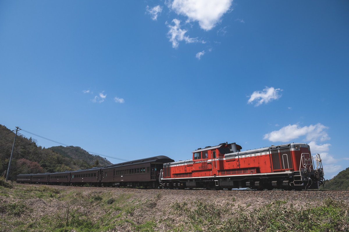 今更ながら...
新山口支所の運用をこなすDD51 1186が数年振りに客車を牽引するとのことで山口線へ。
貸出にあたり綺麗に整備され、往年のスノープローの塗り分けとなった姿にオタクの顔つきになりました！！
サイドを見れば2分割ラジエータカバーの51が牽引する姿は珍しく、これまたオタクの顔つきに。