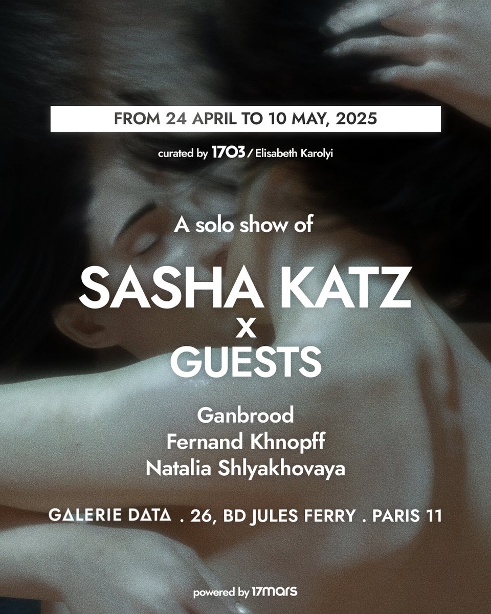 Galerie Data (@datagalerie) on Twitter photo SASHA KATZ x GUESTS
From 24 April to 10 May
The exhibition is an immersion into Sasha Katz’s artistic universe, shedding light on what inspires and nourishes her creations, and the unique encounter between her work and that of artists she admires. <a href="/wonderkatzi/">Sasha Katz</a>
With guest SASHA KATZ x GUESTS
From 24 April to 10 May
The exhibition is an immersion into Sasha Katz’s artistic universe, shedding light on what inspires and nourishes her creations, and the unique encounter between her work and that of artists she admires. <a href="/wonderkatzi/">Sasha Katz</a>
With guest