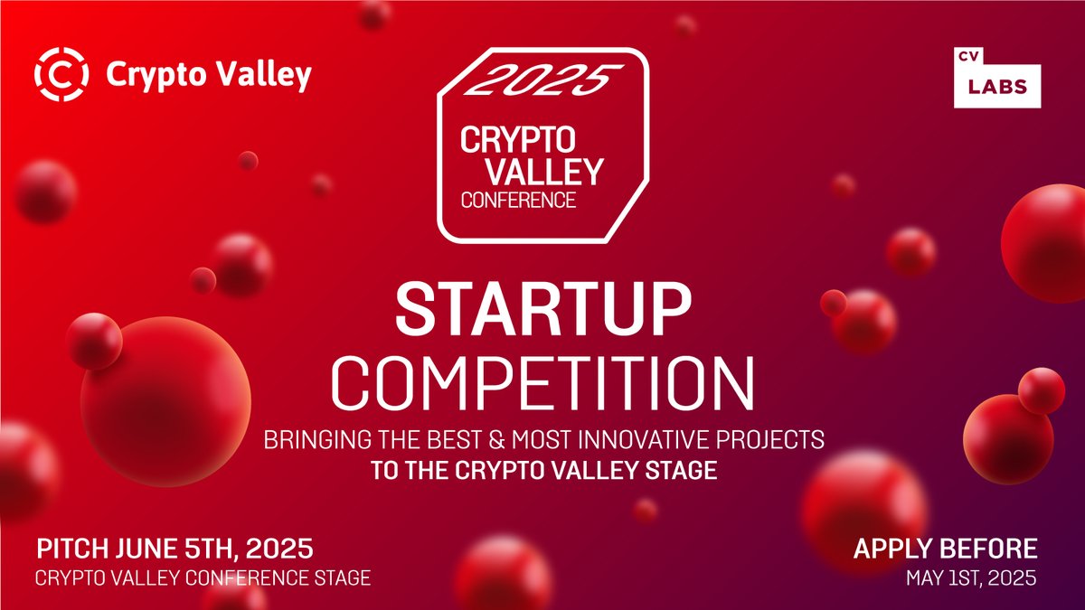 🚨💥 $850K+ FUNDING POOL UP FOR GRABS 💥🚨 Startup founders — this is your  moment! 🏆 The Crypto Valley Conference 2025 Startup Competition is back —  and bigger than ever! Co-hosted by