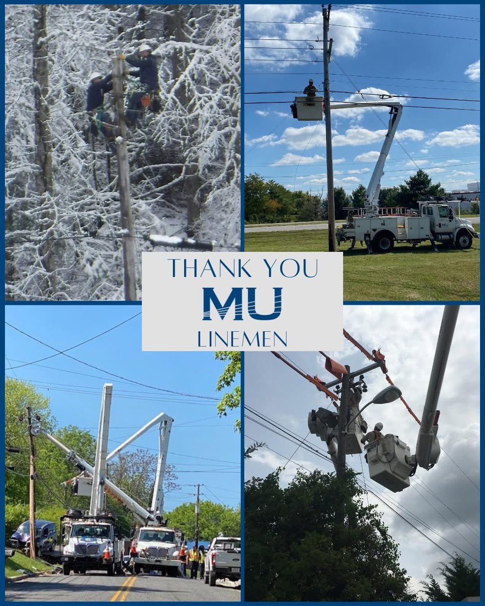 MUtilitySystems's tweet image. Happy National Lineman Appreciation Day! Today we honor the hardworking Linemen who keep the lights on, the power flowing, and our communities connected—no matter the weather, time, or challenge. We have the best! 
#LinemanAppreciationDay #ThankALineman #PoweringOurCommunity