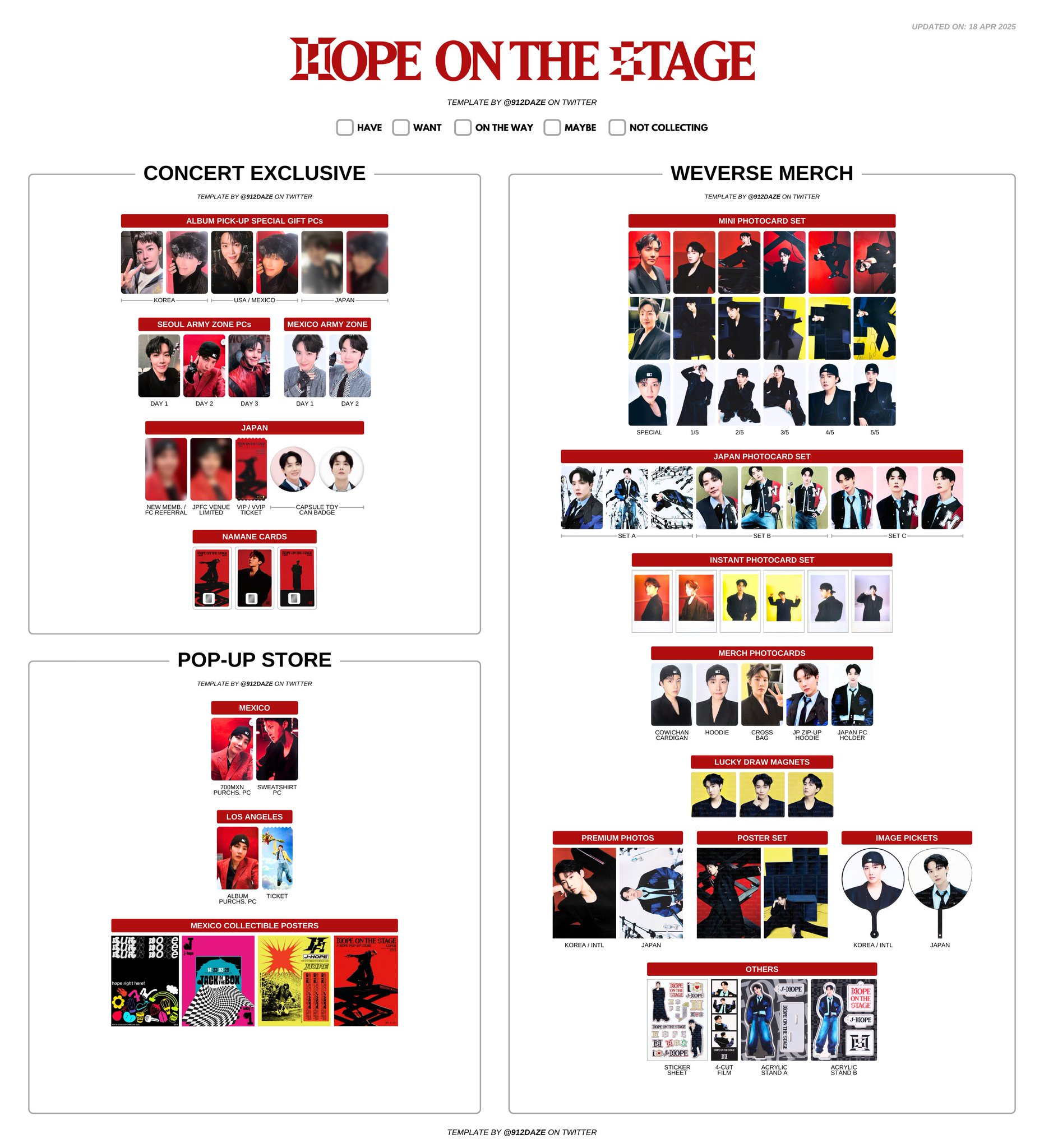 BTS J-HOPE トレカ　PhotoCard bts hoseok (j-hope) wishlist template japanese photocards