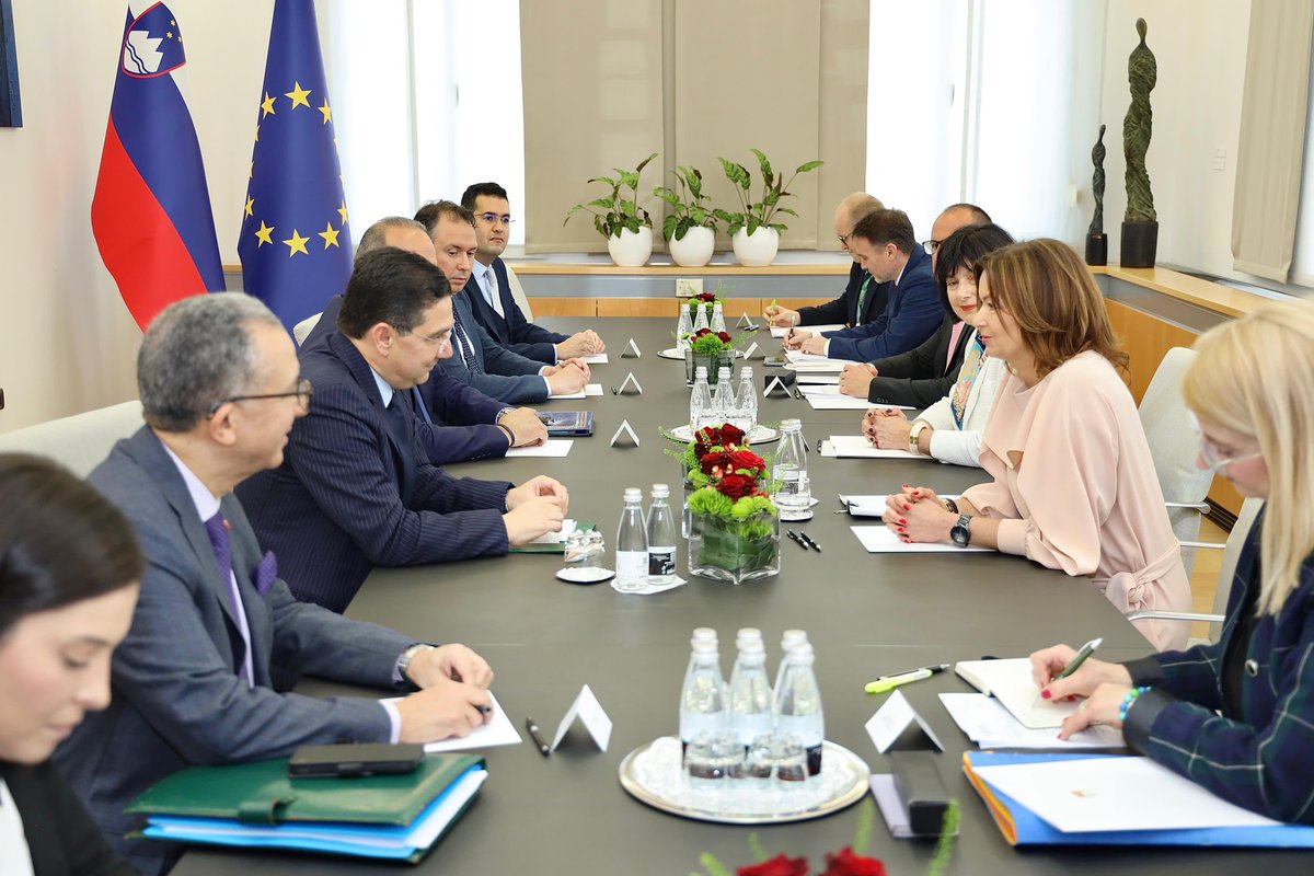 Moroccan Diplomacy 🇲🇦 (@marocdiplo_en) on Twitter photo MFA Nasser Bourita held talks, today in Ljubljana, with his counterpart from the Republic of Slovenia,Ms. <a href="/tfajon/">Tanja Fajon</a> who highlighted that her country appreciates the Moroccan Autonomy Initiative as ‘Good Basis for definitive solution’ to the Regional dispute over the Moroccan Sahara MFA Nasser Bourita held talks, today in Ljubljana, with his counterpart from the Republic of Slovenia,Ms. <a href="/tfajon/">Tanja Fajon</a> who highlighted that her country appreciates the Moroccan Autonomy Initiative as ‘Good Basis for definitive solution’ to the Regional dispute over the Moroccan Sahara