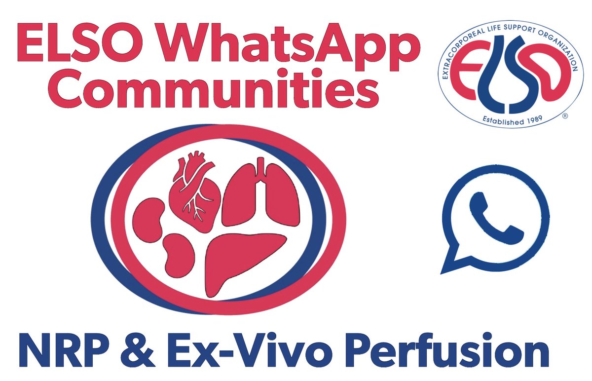 The Normothermic Regional Perfusion #NRP &amp; Ex-Vivo Machine Perfusion #EVMP has just been launched and is now available among the ELSO WhatsApp Communities! Join this space to connect &amp; discuss, request/provide support, share research results &amp; updates, and to promote education &amp;