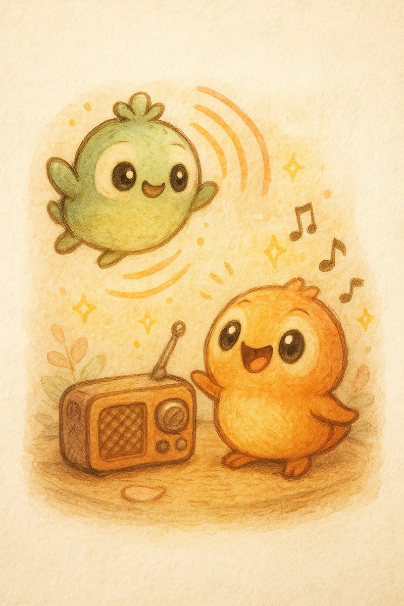 artivision2611's tweet photo. 📻✨ How does a radio work?
One Vibbie sends out sparkly waves, the other Vibbie grooves to the music.
Science never felt this cute. 💛
#VibbiesExplain #SketchyVibbies #CuteScience #RadioVibes #AIArt #HowItWorks https://t.co/YqWF81alsE