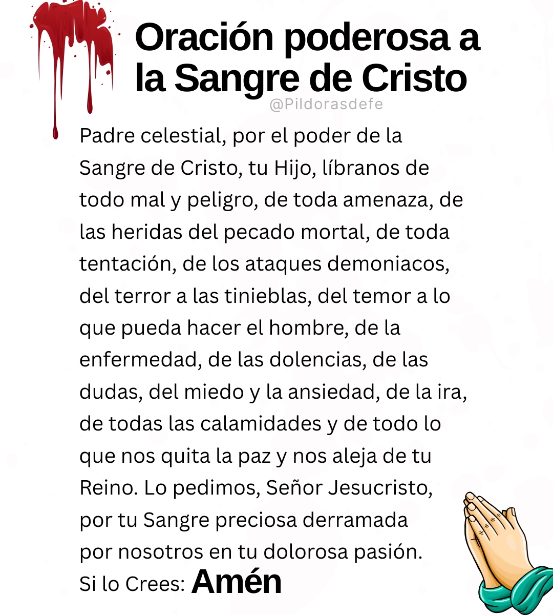 Amado Señor Crucificado,
por tu Preciosísima Sangre derramada en la Cruz, en este Viernes Santo, ten misericordia de nosotros y del mundo entero...

🙏